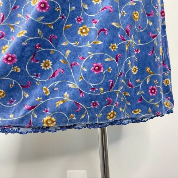 Vintage Victorias Secret Country Velour Velvet Ditsy Floral Lace Trim Tank Top - Picture 12 of 17